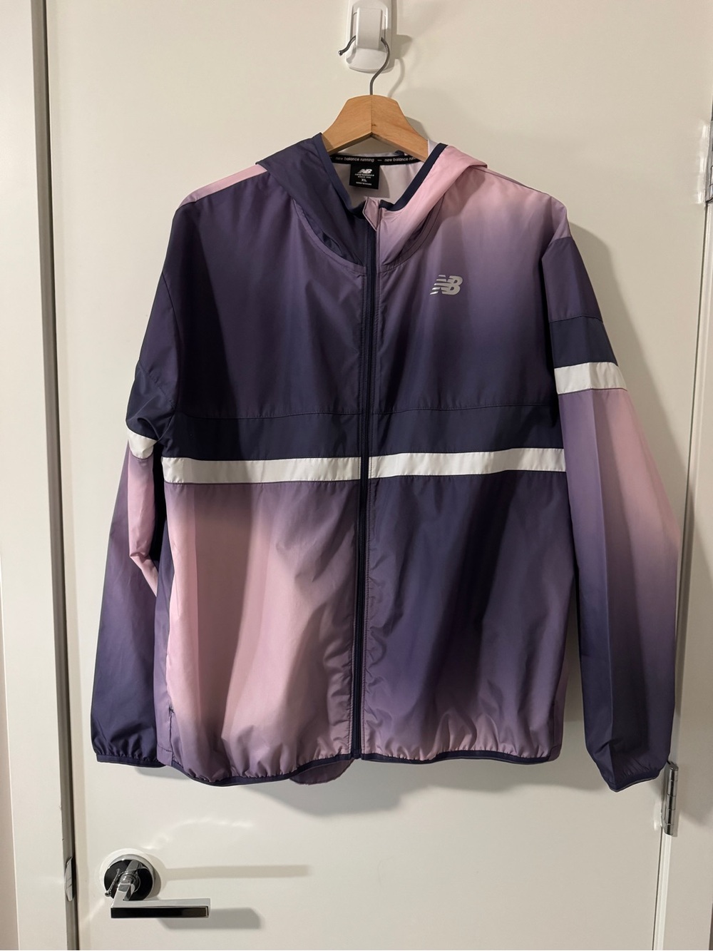New Balance Purple and Pink Gradient Hooded Windbreaker